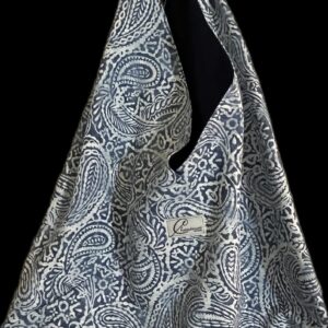 Denim Damask Hobo Bag