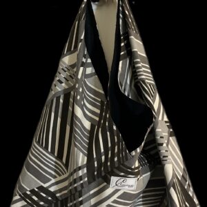 Black Geo Hobo Bag